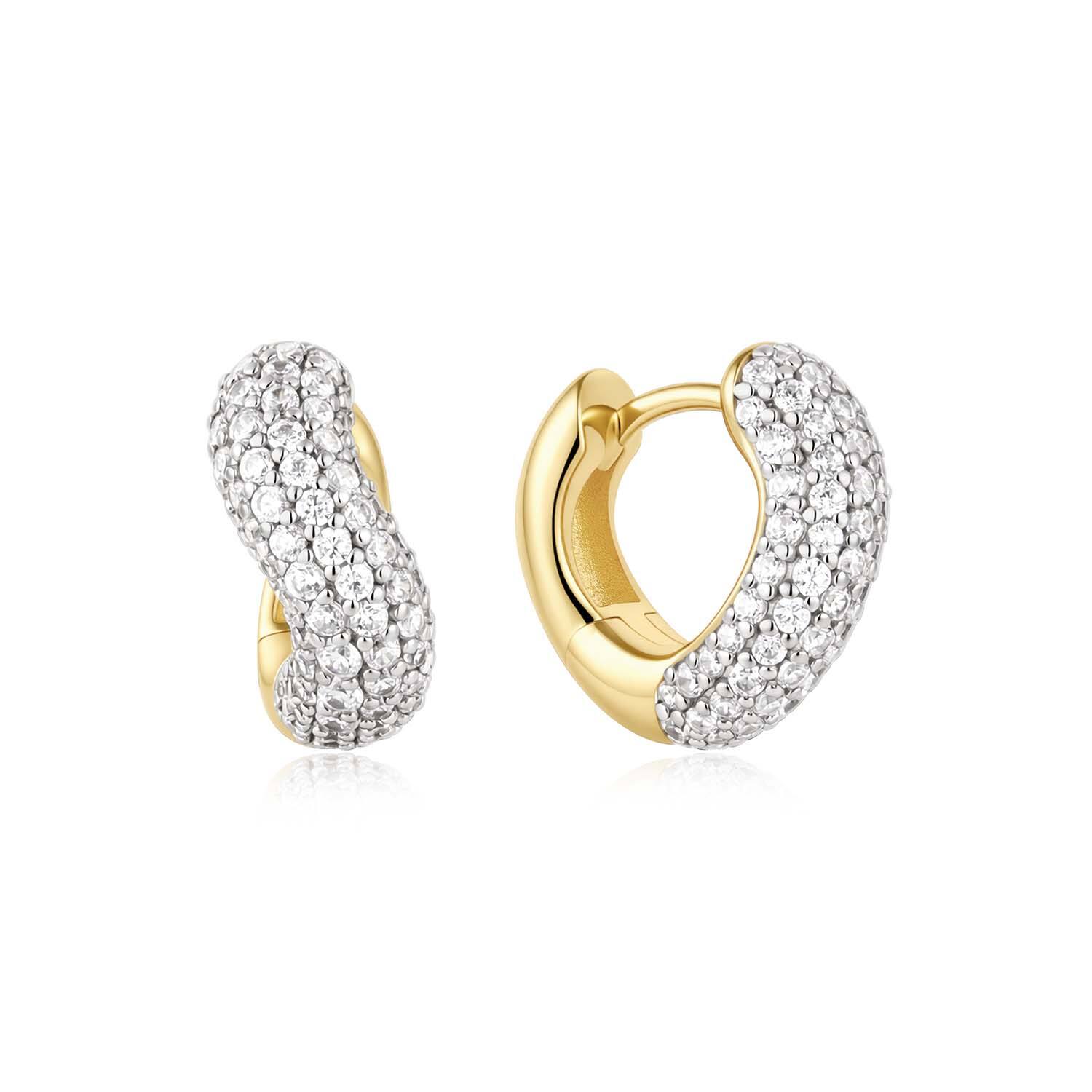  Fairy Dust - Oorringen - Zilver / 14kt GP - Zirkonia